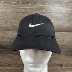 Nike Hat Cap Strap Back Boy's Black Dri-FIT Swoosh Logo Adjustable Youth